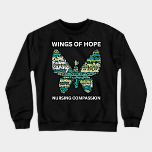 Nurse Geometric Butterfly Quote Design Crewneck Sweatshirt